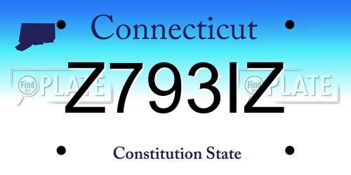 Z793IZ Connecticut License Plate