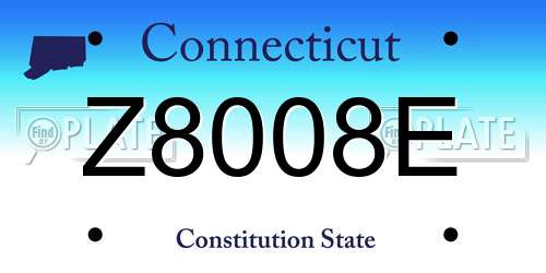 Z8008E Connecticut License Plate