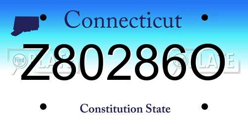 Z80286O Connecticut License Plate