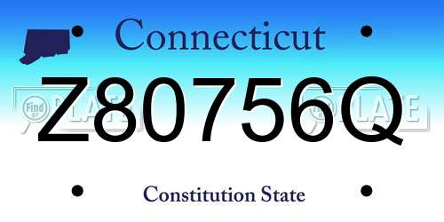 Z80756Q Connecticut License Plate