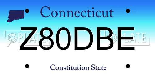 Z80DBE Connecticut License Plate