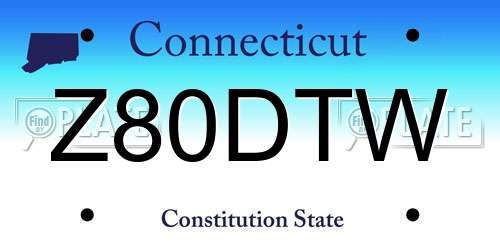 Z80DTW Connecticut License Plate