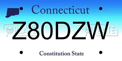 Z80DZW Connecticut License Plate