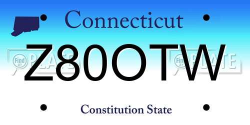 Z80OTW Connecticut License Plate