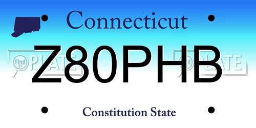Z80PHB Connecticut License Plate