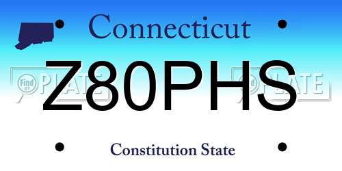 Z80PHS Connecticut License Plate