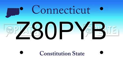 Z80PYB Connecticut License Plate