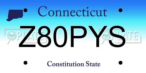 Z80PYS Connecticut License Plate