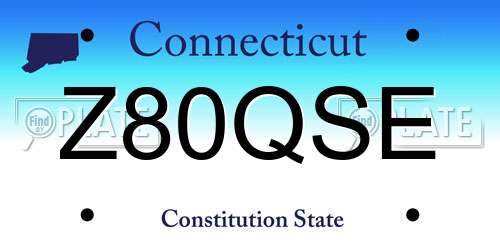 Z80QSE Connecticut License Plate
