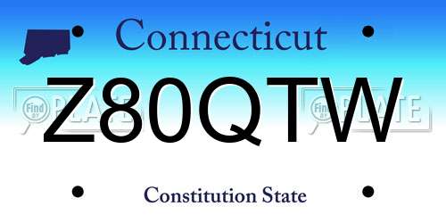 Z80QTW Connecticut License Plate