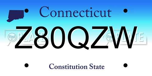 Z80QZW Connecticut License Plate