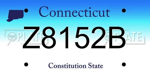Z8152B Connecticut License Plate