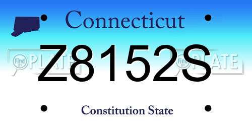 Z8152S Connecticut License Plate