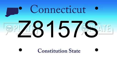Z8157S Connecticut License Plate