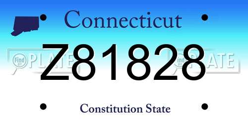 Z81828 Connecticut License Plate
