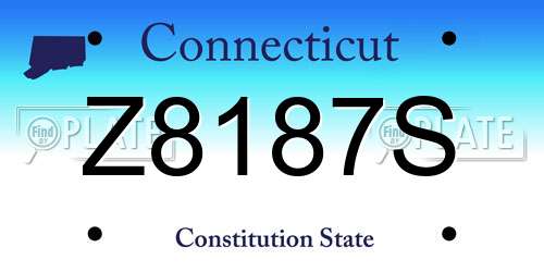 Z8187S Connecticut License Plate