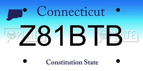 Z81BTB Connecticut License Plate