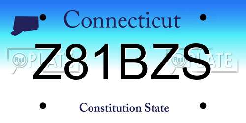 Z81BZS Connecticut License Plate