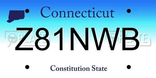 Z81NWB Connecticut License Plate