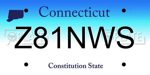 Z81NWS Connecticut License Plate