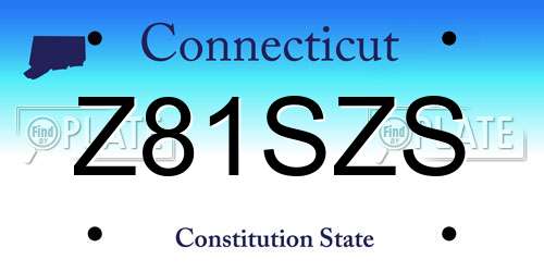 Z81SZS Connecticut License Plate