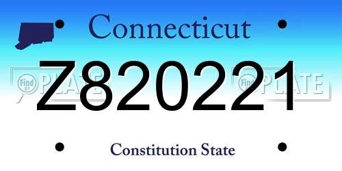 Z820221 Connecticut License Plate