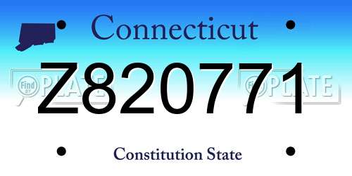 Z820771 Connecticut License Plate