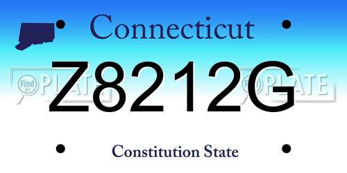 Z8212G Connecticut License Plate