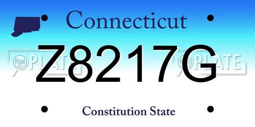 Z8217G Connecticut License Plate