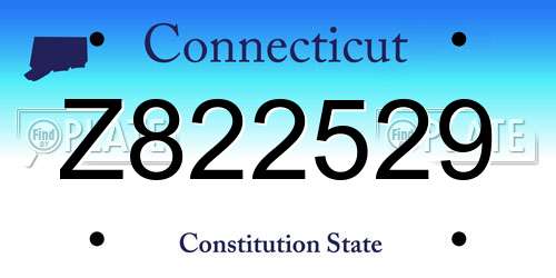 Z822529 Connecticut License Plate