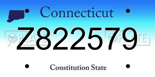 Z822579 Connecticut License Plate