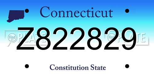 Z822829 Connecticut License Plate