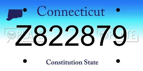 Z822879 Connecticut License Plate
