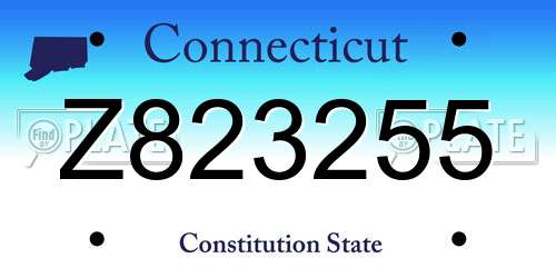 Z823255 Connecticut License Plate