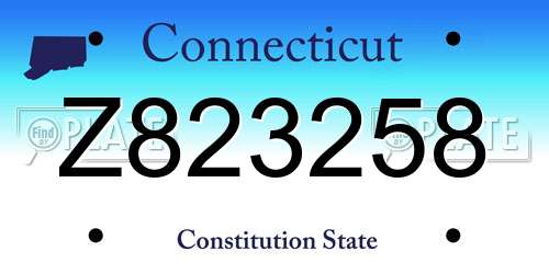 Z823258 Connecticut License Plate