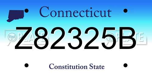 Z82325B Connecticut License Plate