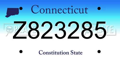 Z823285 Connecticut License Plate