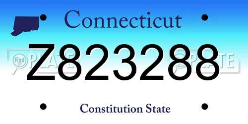 Z823288 Connecticut License Plate