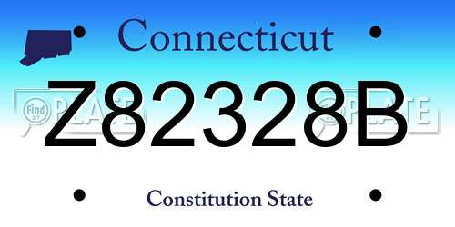 Z82328B Connecticut License Plate