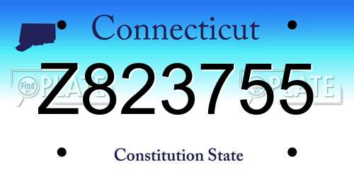 Z823755 Connecticut License Plate