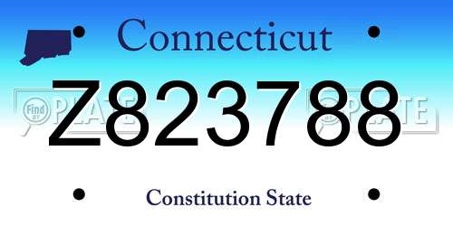 Z823788 Connecticut License Plate