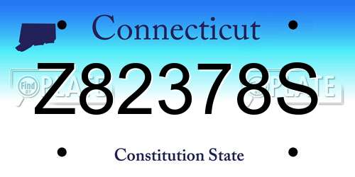 Z82378S Connecticut License Plate
