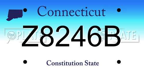 Z8246B Connecticut License Plate