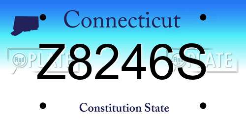Z8246S Connecticut License Plate