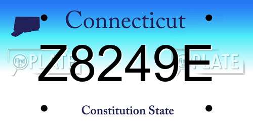 Z8249E Connecticut License Plate