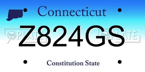 Z824GS Connecticut License Plate