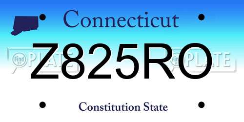 Z825RO Connecticut License Plate