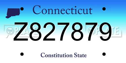 Z827879 Connecticut License Plate