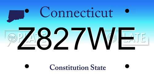 Z827WE Connecticut License Plate