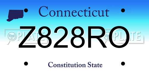Z828RO Connecticut License Plate